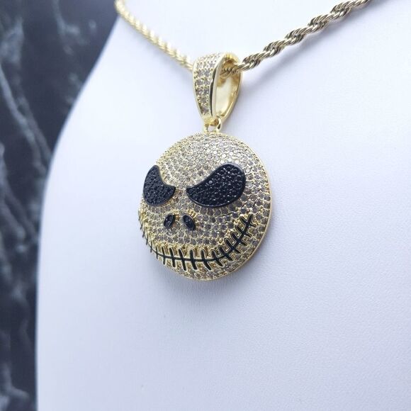 20"Rope Chain + 14K Gold Finish Nightmare Jack - Picture 6 of 12